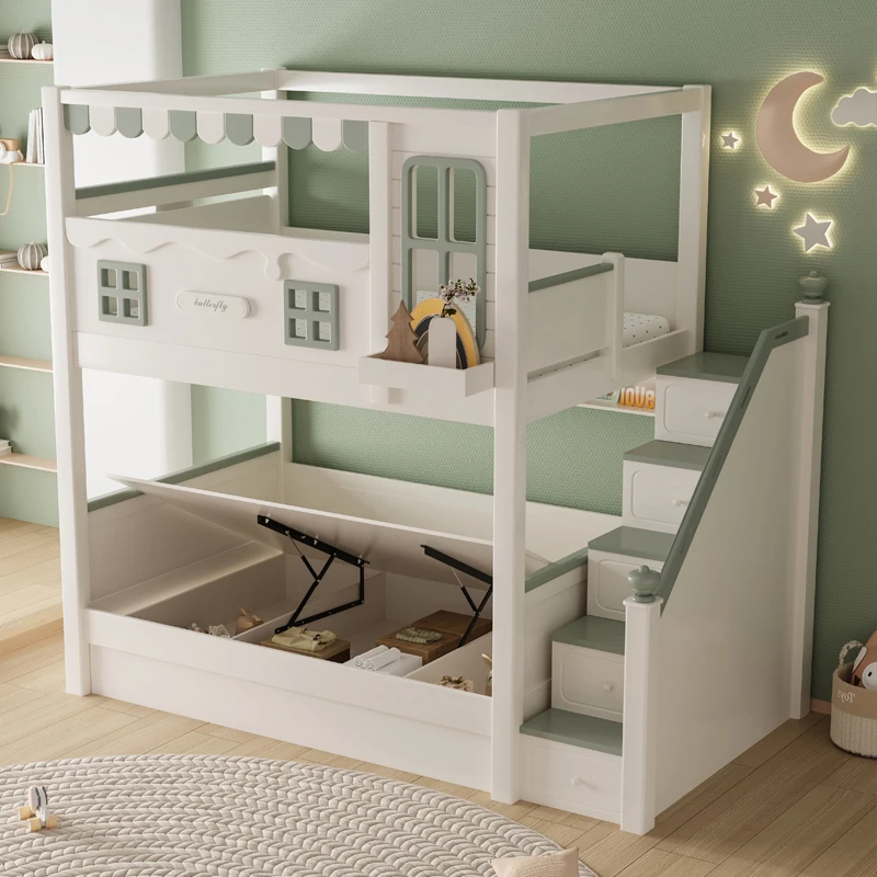 

The upper and lower bunk beds are bunks and bunks, the small apartment elevated bed is multi-functional sister and brother bed