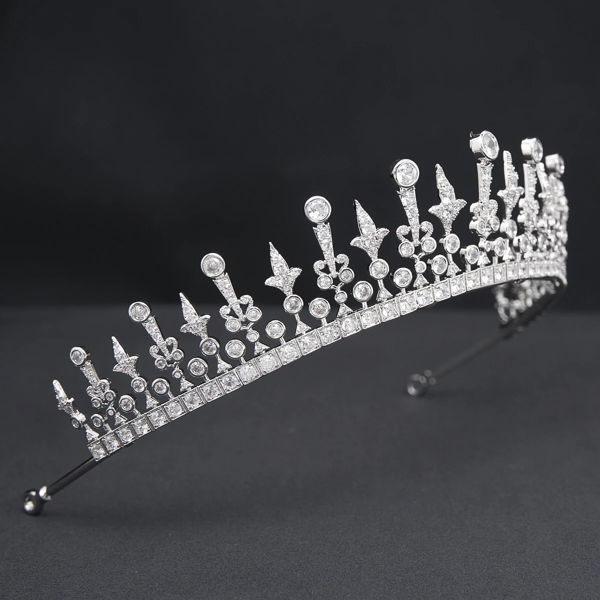 SEPBRIDALS Cubic Zirconia Royal Replica Tiara for Wedding,Crystal Princess Tiaras Diadem for Girl,Prom,Party Head Jewelry