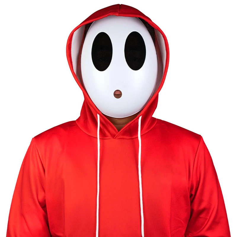 Máscara Shy Guy De Crazycos Para Niños Y Adultos - Divertida, Blanca, Ideal Para Halloween Y Fiestas | Máscara Anime Cara Completa