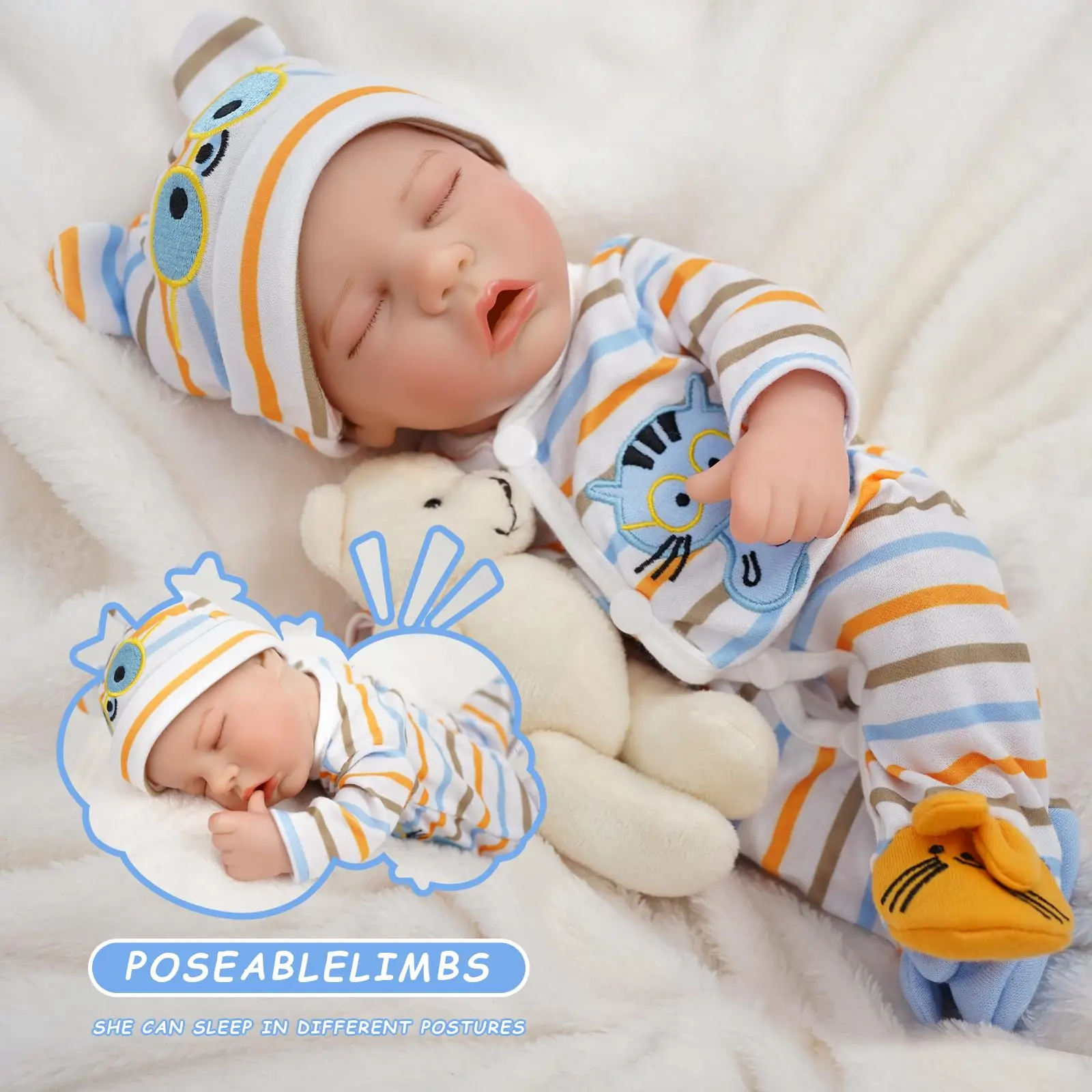 12 Inch Lifelike Reborn Baby Dolls Washable Realistic Sleeping