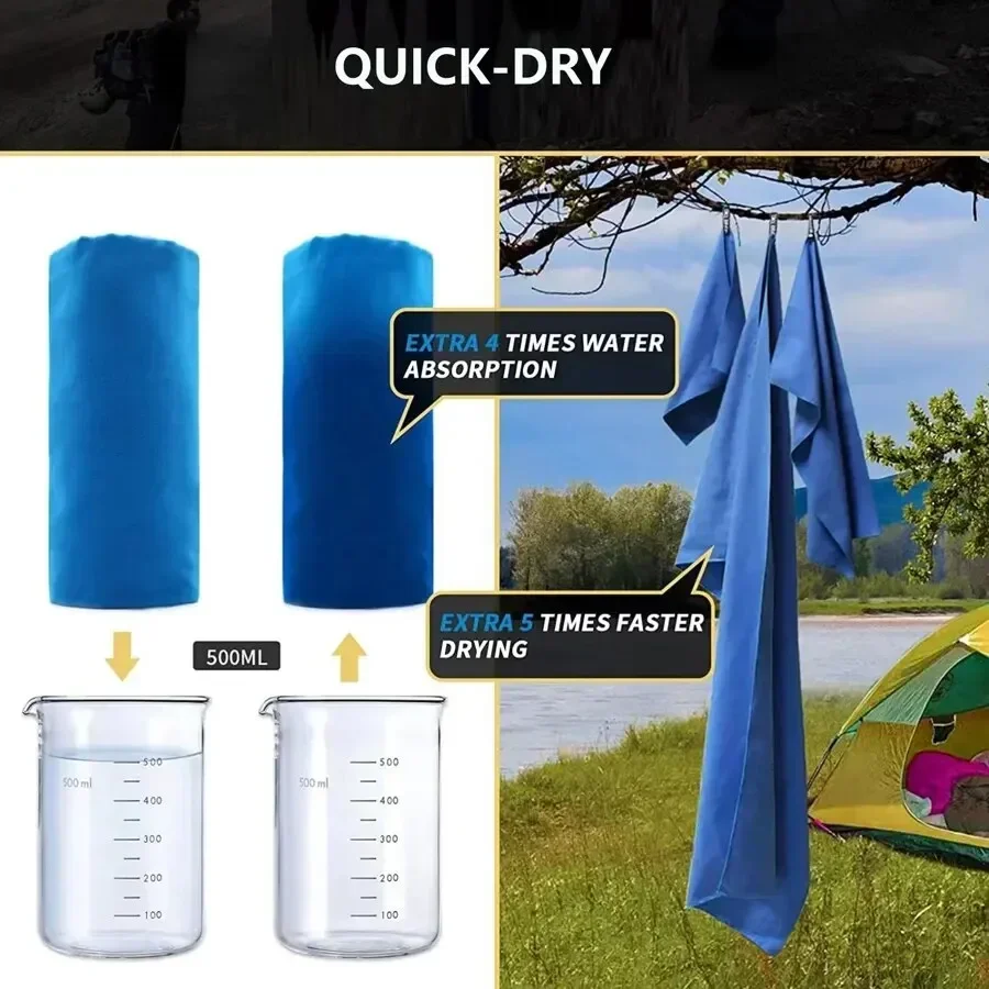 Quick-Dry Sports Towel Microfiber 40×80/76x152cm for Running, Yoga, Gym, Fitness, Basketball, Outdoor Camping, Hiking, Beach Beach towels & mats Practical Beach Essentials