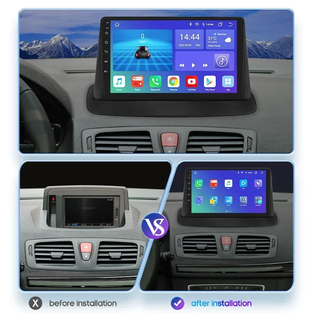  ް 3 ÷ 2008-2014  ڵ , ȵ̵ 12, Ｚ SM3 Ƽ̵, 2Din, 4G , GPS ̼, ī÷  