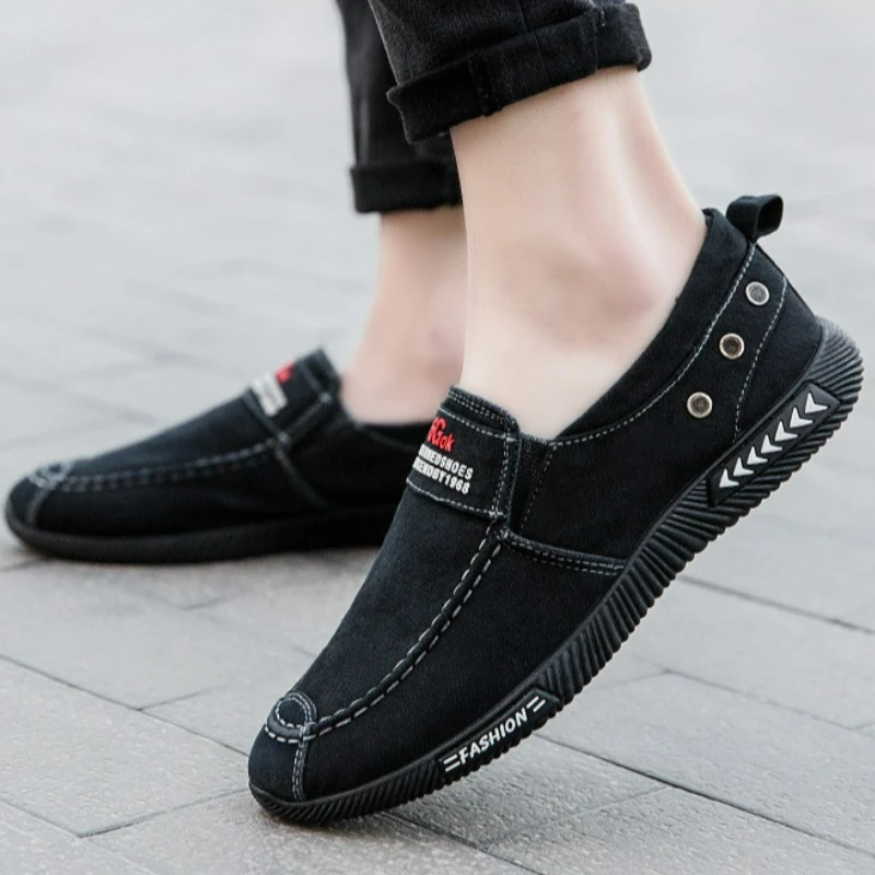 Men Canvas Shoes Denim Sneakers 2025 Vintage Outdoor Slip on Casual Shoes Non-slip Male Loafers Soft Sole Lightweight Men Shoes - 4