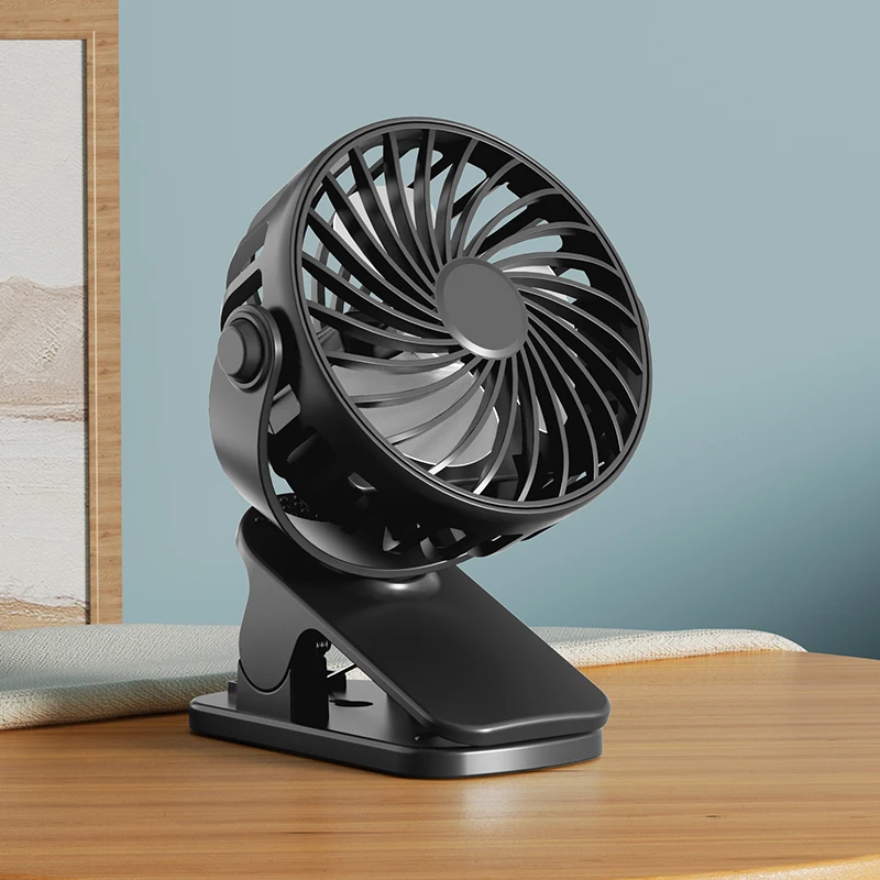 Portable 720° Rotatable USB Desk Clip Fan with Night Light