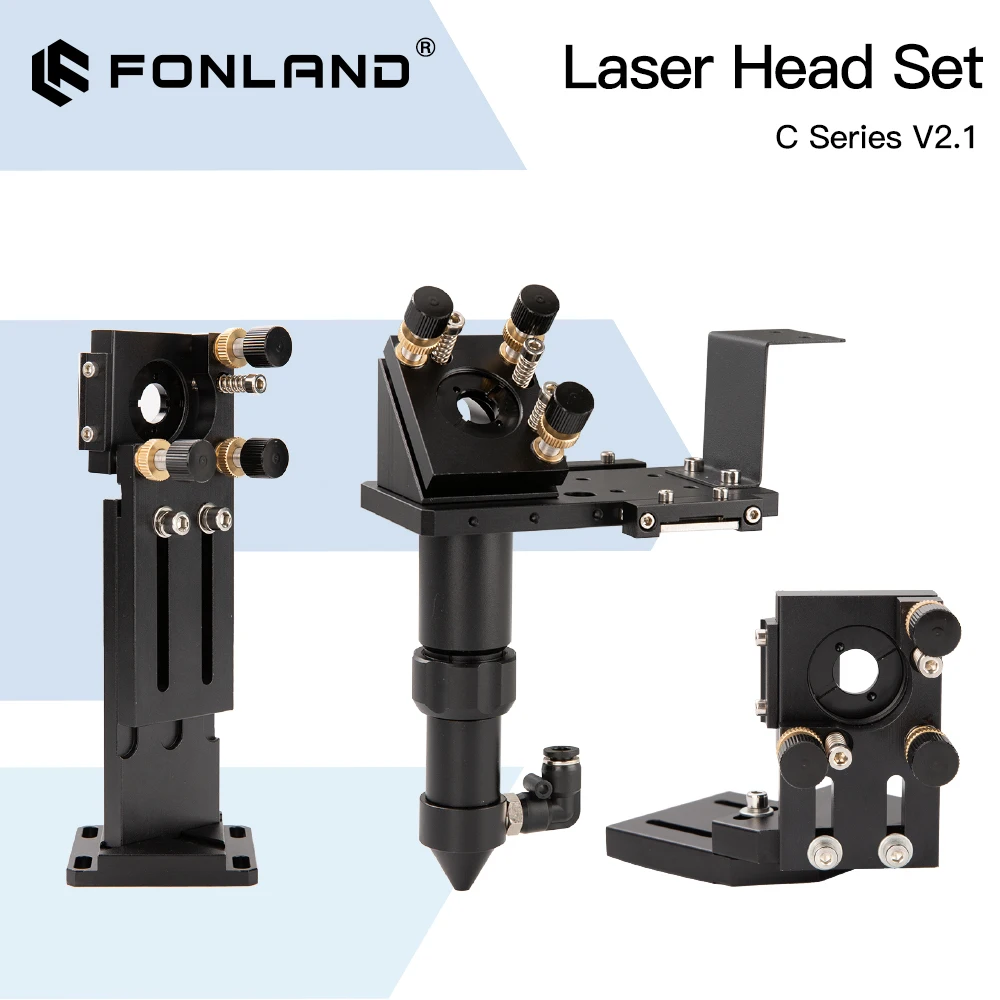 

Fonland CO2 Laser Head Set Lens D18 FL38.1 D20FL50.8/63.5/101.6mm Integrative Mount Dia25 Mirror for Laser Cutting Machine