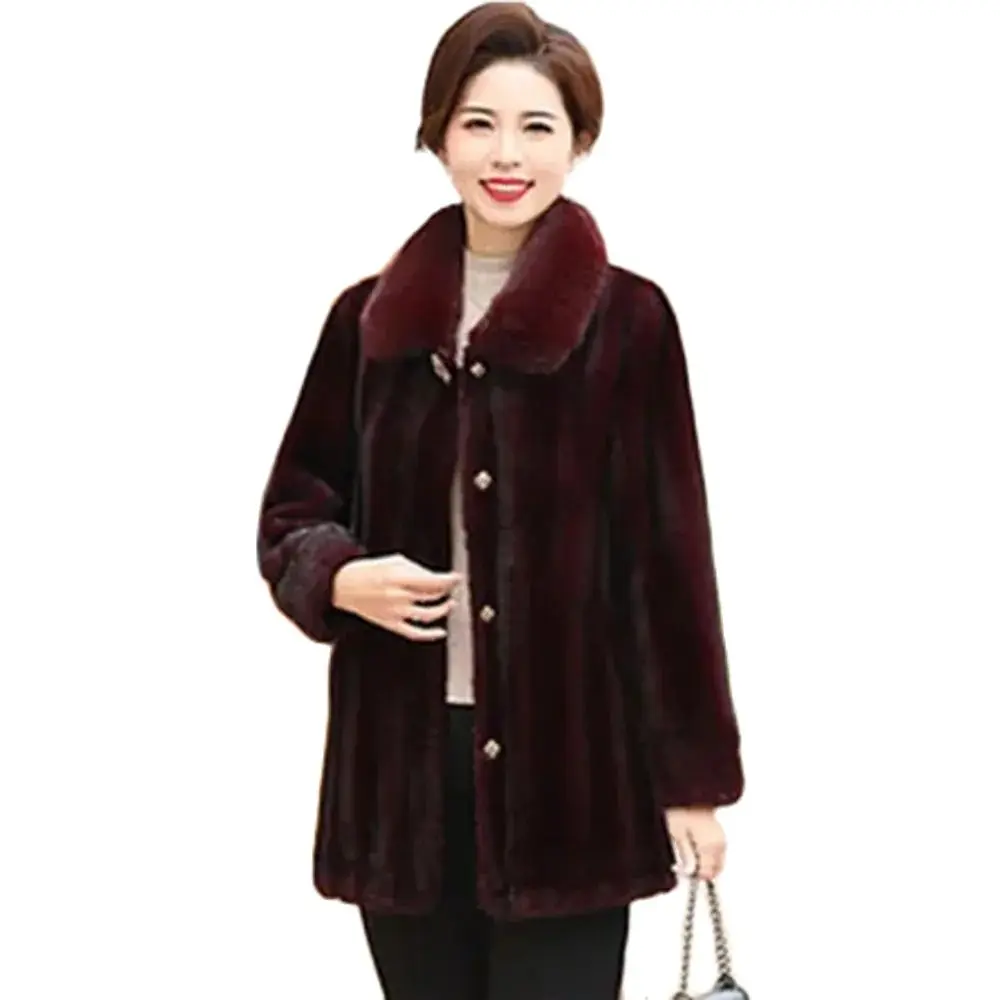 

Mother Autumn And Winter Fashion Fur Mink Velvet Coat Western Style Middle-aged And Elderly Winter Noble Imitation Fur Coat Woma