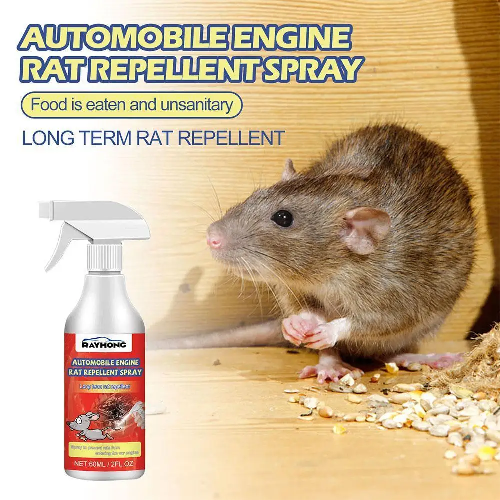 Spray Rรฉpulsif ร Rat pour Moteur de Voiture Domestique, Extrait Naturel Belle, Huile de Menthe Poivrรฉe, Citron, Essentiel pour Souris, Y3Y4, 60ml
