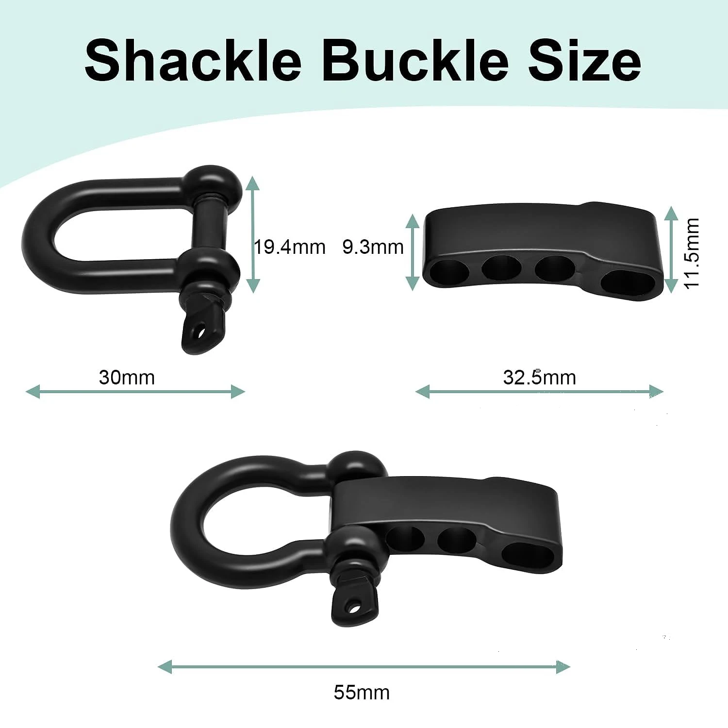 Metal Paracord Bracelet Shackle Buckle Adjustable Cord Survival Bracelet Alloy Buckle Umbrella Rope DIY for Camping Emergency