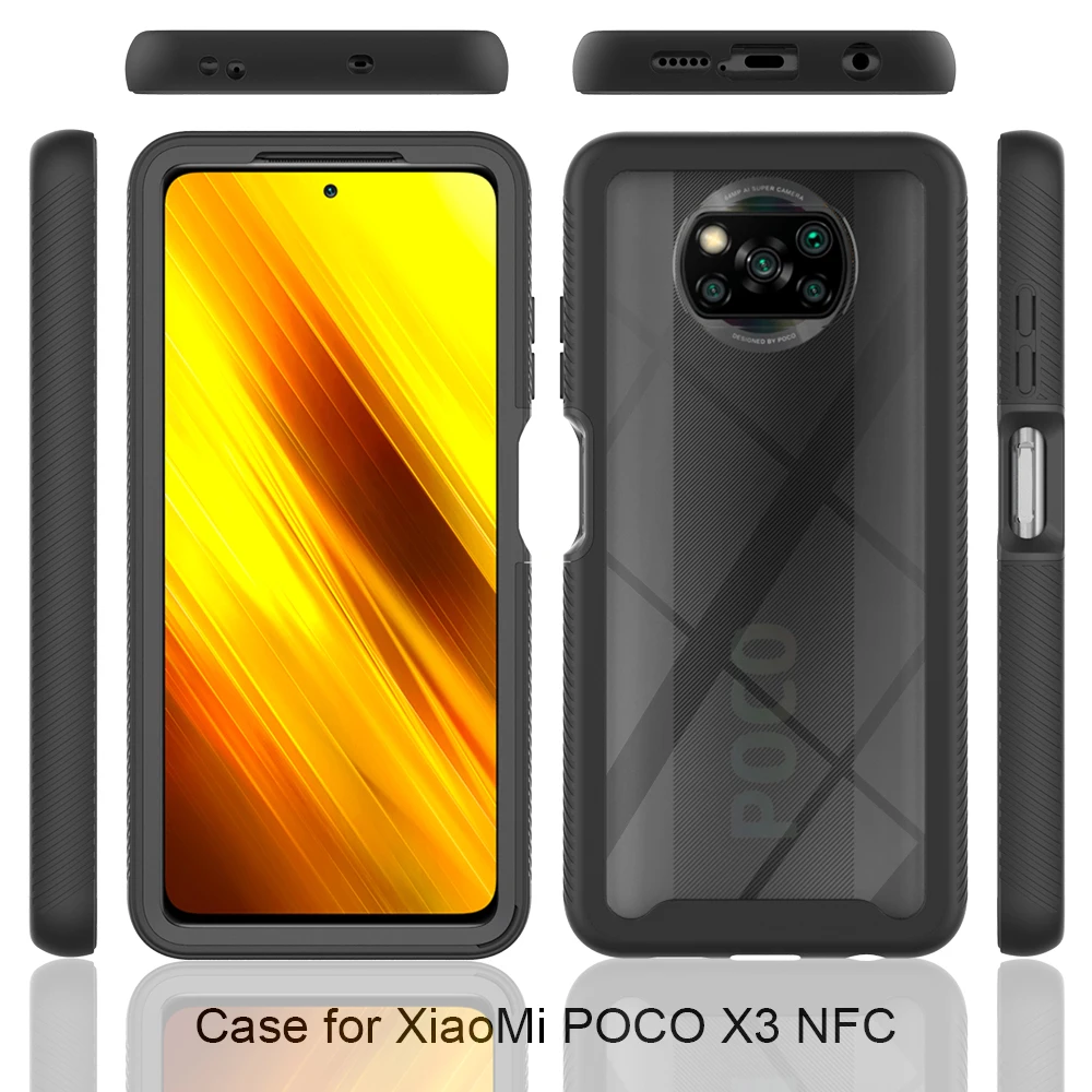 Противоударный чехол для Poco X3 NFC Pro Mi Note 10 Lite 9T 10T из поликарбоната и ТПУ с мягкой