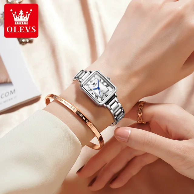 OLEVS Original Classic Square Watches for Women with Roman Numerals - Image 2