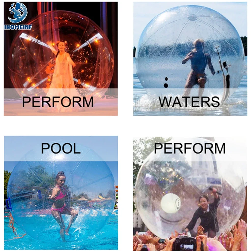 Water Play Toys (Support DIY Size) 1.2-2.5 M Inflatable PVC Water Walking Balls 0.8mm Thicken Transparent Without Handle for Water Play Toys