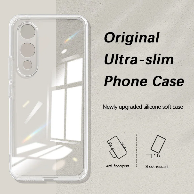 Flexible Durable Clear TPU Phone Case with Camera Cover - Soft and Shockproof Design