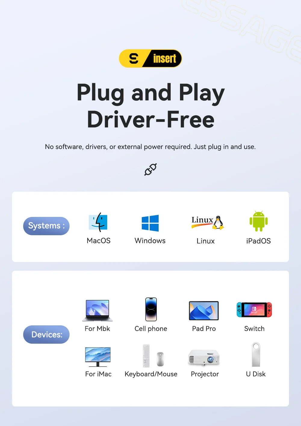 Essager USB C Hub mit M.2 SSD Festplattengehäuse 6/7 in 1 PD100W USB3.2 10 Gbit/s HDMI USB Typ C Adapter für MacBook Pro Air PC – Detail 12