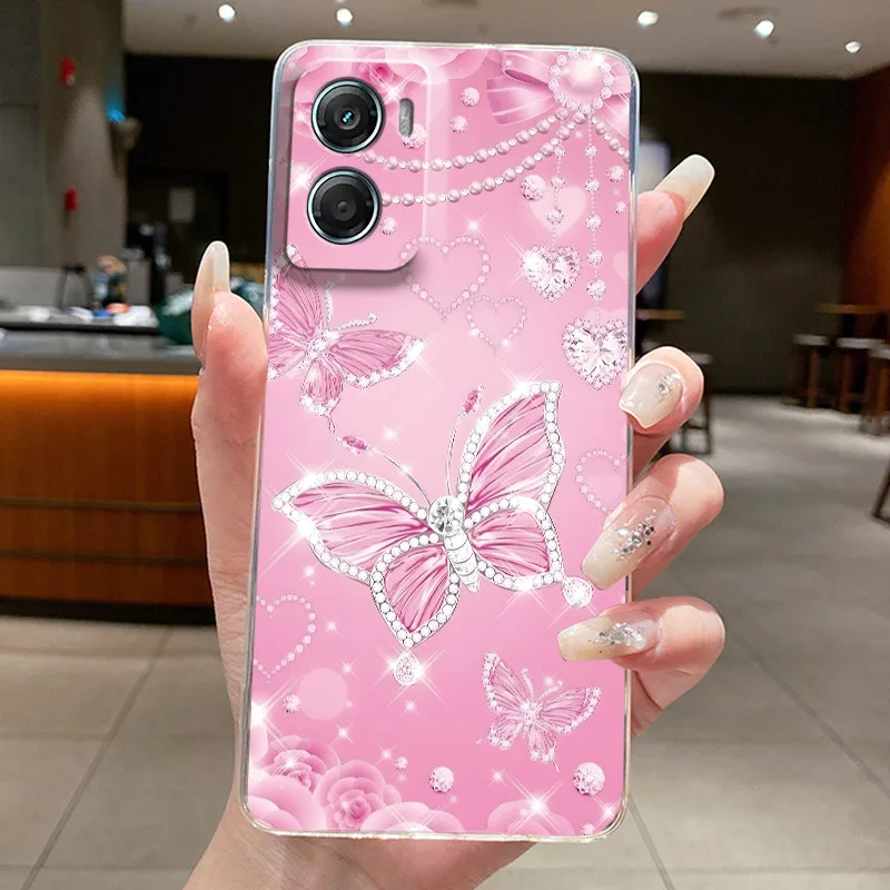 Fashion Butterfly Flower Phone Case - Soft TPU Silicone Back Bumper Etui