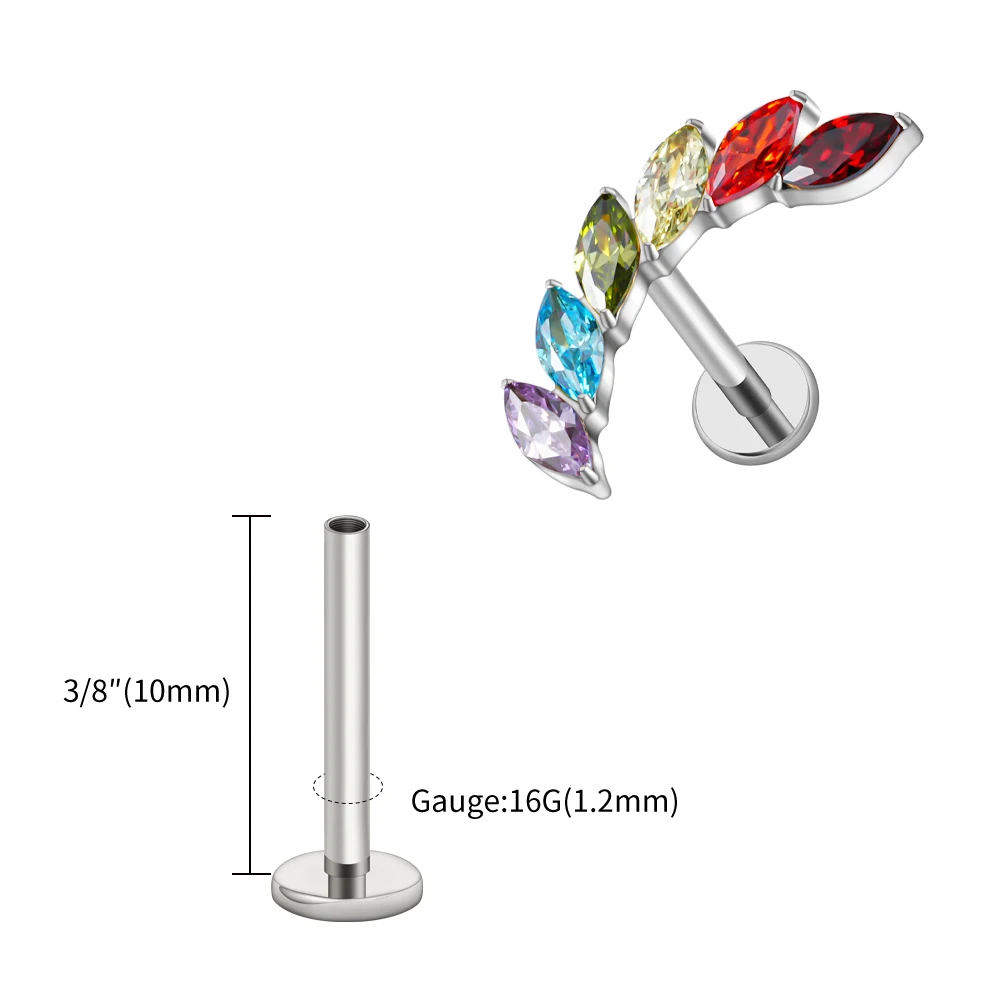 幻の銘機種！！ヒュッテルドイツ製 / HUTTLカレッジモデル Right Grand ASTM F136 Titanium 16G Marquise CZ Curved Vine