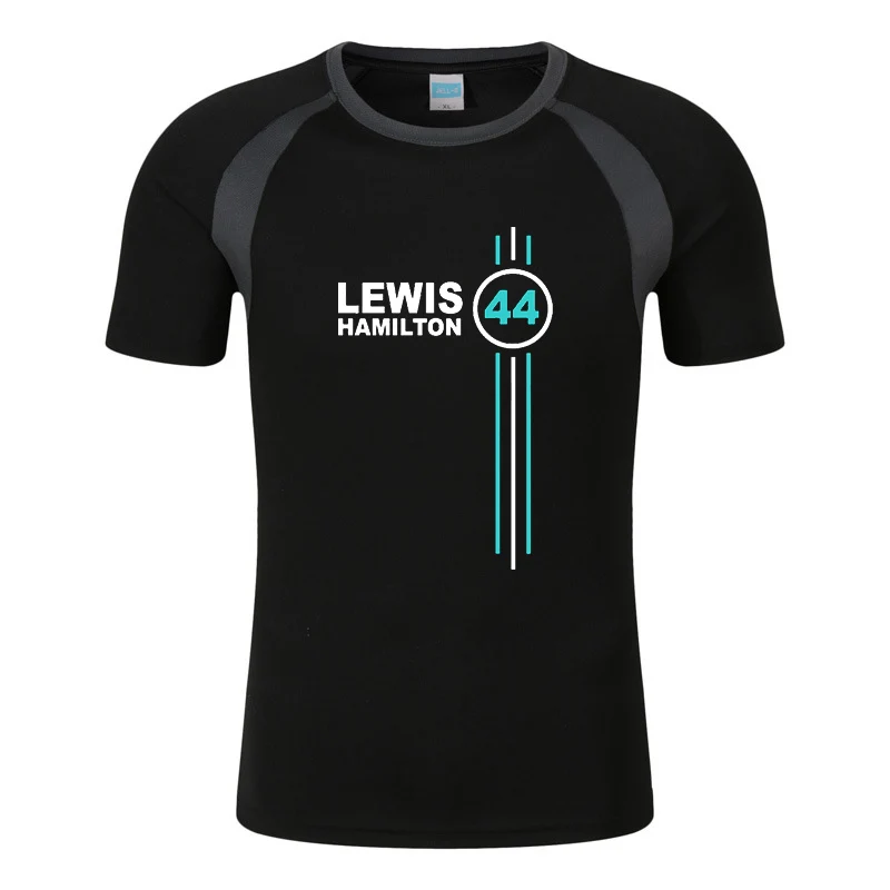 

2023 new F1 driver Lewis Hamilton number 44 logo printing men's casual eight-color short-sleeved summer high-quality T-shirt
