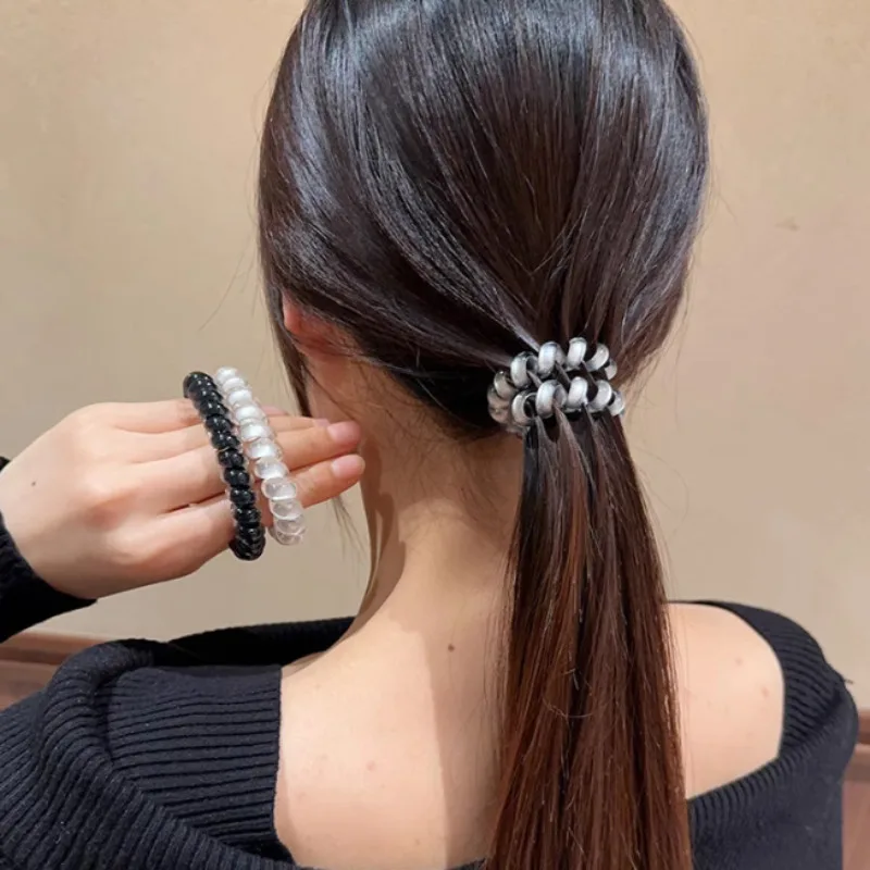 Spiral No-Crease Hair Ties - Strong Hold Ponytail Holders for All Hair Types (1/20 Pack)