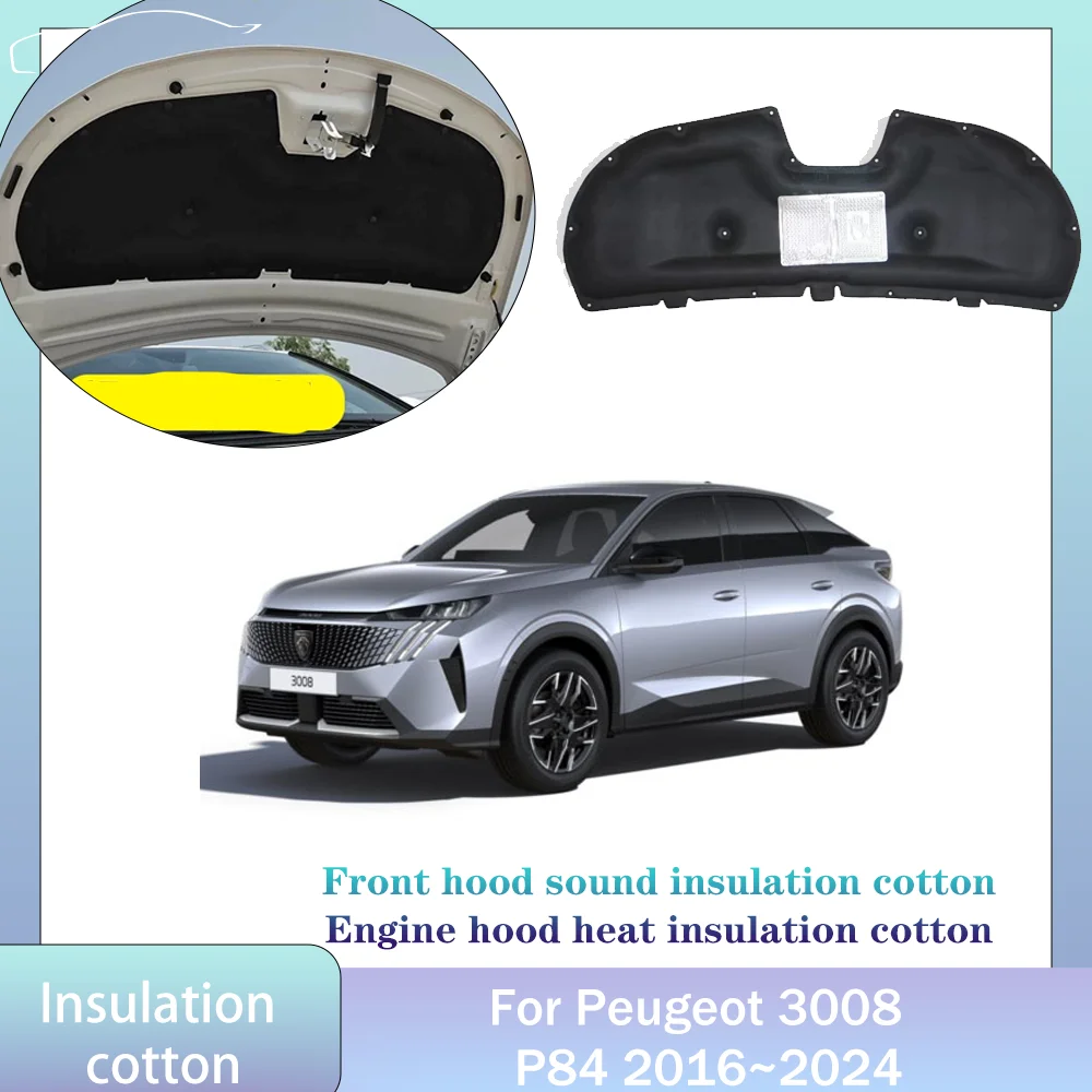 Isolant Capot Moteur Pour Peugeot 3008 P84 (2017-2020) - Coton Insonorisant Et Thermique - Réduction Bruit Et Chaleur