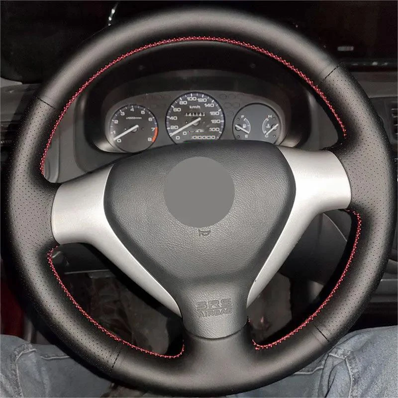 

Braids on Steering Wheel For Honda City Jazz Fit 2007 2008 Car Interior Steering Wheel Perforated Microfiber Leather Cover Trim