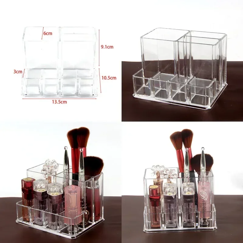 Transparent Acrylic Makeup Organizer Cosmetic Brush Storage Box for Eyebrow Pencil Lipstick Nail Polish Plastic Beauty Egg Case 4