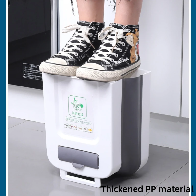Hanging Kitchen Folding Trash Can 1pcs