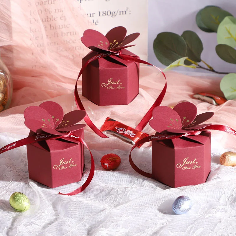 Nuova confezione regalo per bomboniere Confezione regalo per souvenir con nastri Scatole per caramelle per battesimo Baby Shower Compleanno Evento Fornure per feste  15