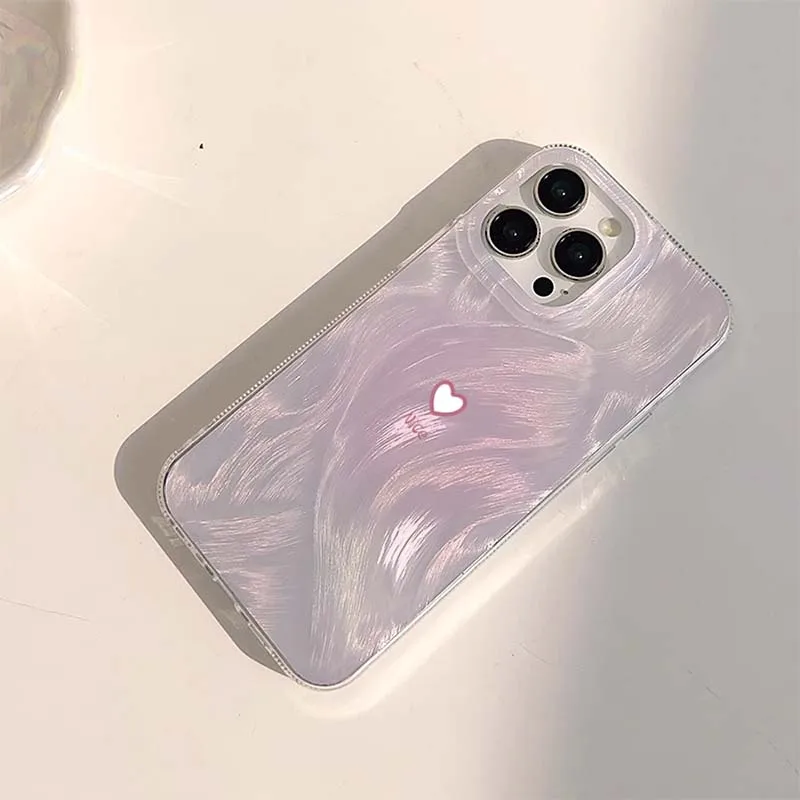 Elegant Gradient Pink Heart Phone Case Cover