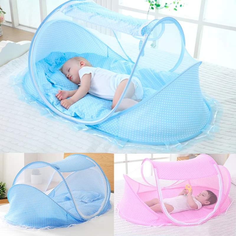 Crib Mosquito Net Baby Bed Mosquito Net Baby Bed Crib Folding Net Mosquito Mattress Pillow Suit Newborn Cradle Mesh Tent Bedding