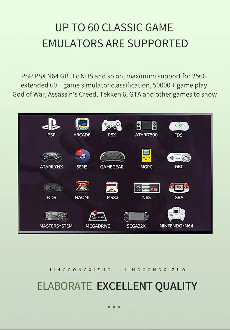 Retrowave G11 Pro – Console Rétro 256 Go Avec 60 000+ Jeux, 2 Manettes Sans Fil 2,4G, Sortie 4K – Plug And Play