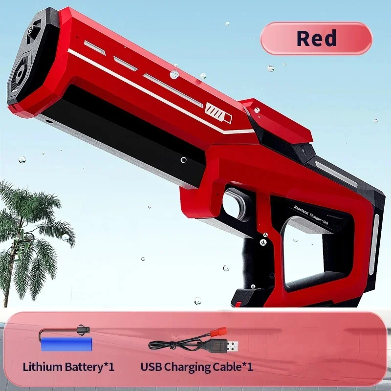 Water Guns Pulse electric water gun water festival toy automatic suction strong spray children's high pressure gun