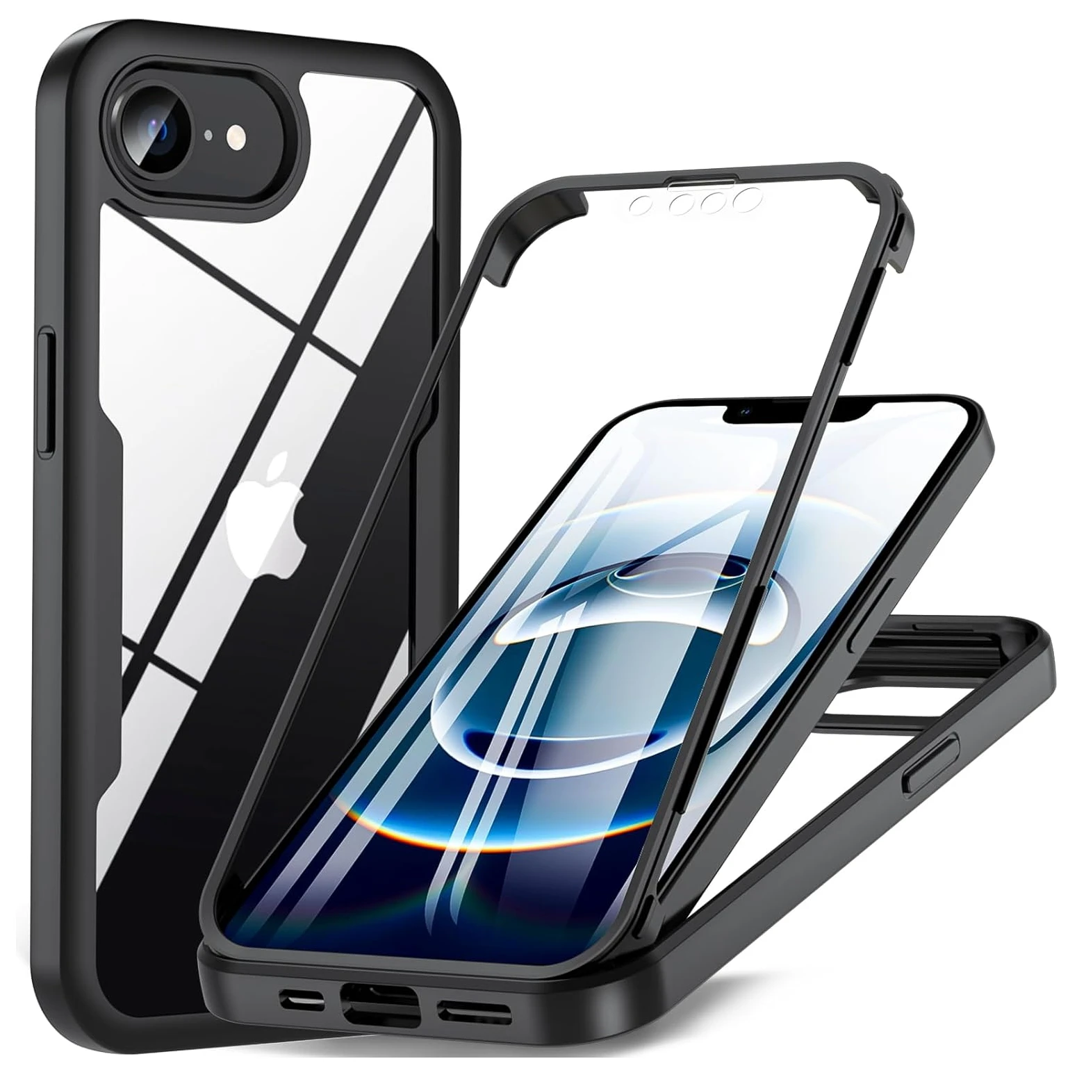 360° Double Sided Shockproof Transparent Case with HD Screen Protector