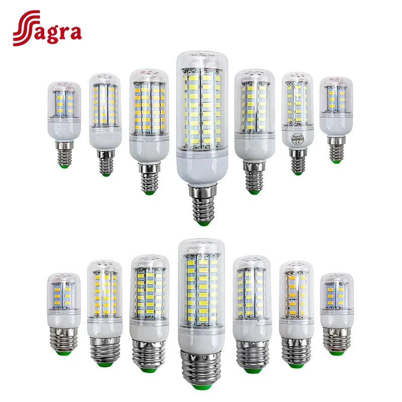 E27 LED Lamp AC 220V 230V Corn Lamp 72leds Lampada Led Bulb SMD5730 Led Lamp Light E14 Chandelier Lighting 240V