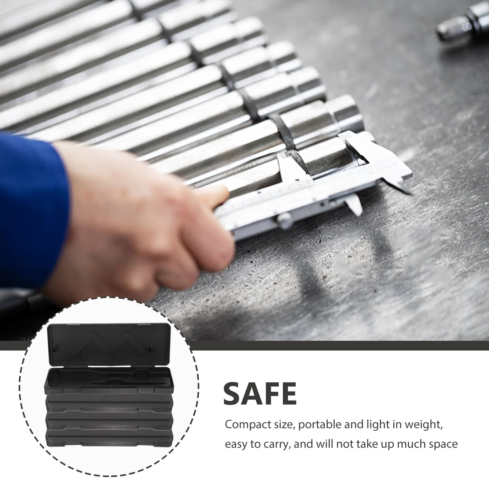 4 Pcs Caliper Box Ruler Holder Organizer Storage Case for Carrying Plastic Container Tool