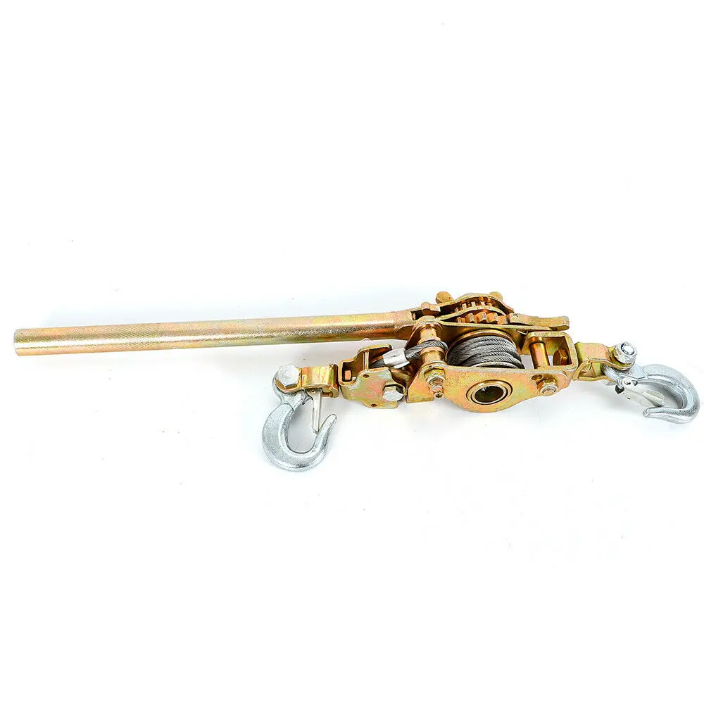 2 Ton 4400LB Heavy Duty Hand Lever Puller Come Along Double Hooks Cable Hoist Ratchet