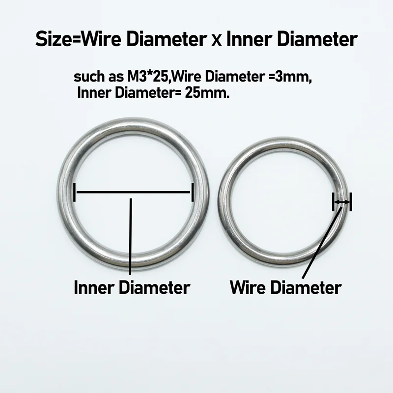 steel o ring 304 Stainless Steel Seamless Circular Ring O-Shaped Ring Solid Seamless M3 M4-M8 Hammock Yoga Connection