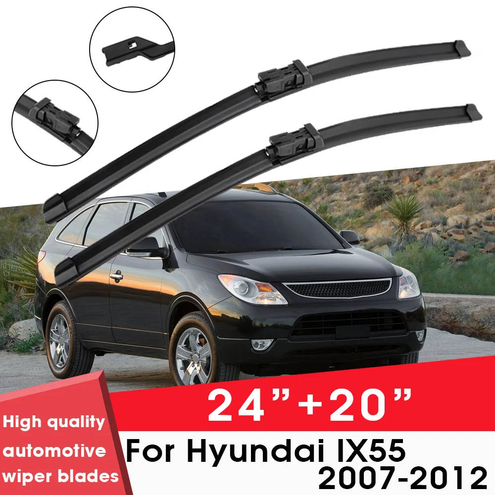 

Car Wiper Blade Blades For Hyundai IX55 2007-2012 24"+20" Windshield Windscreen Clean Rubber Silicon Cars Wipers Accessories