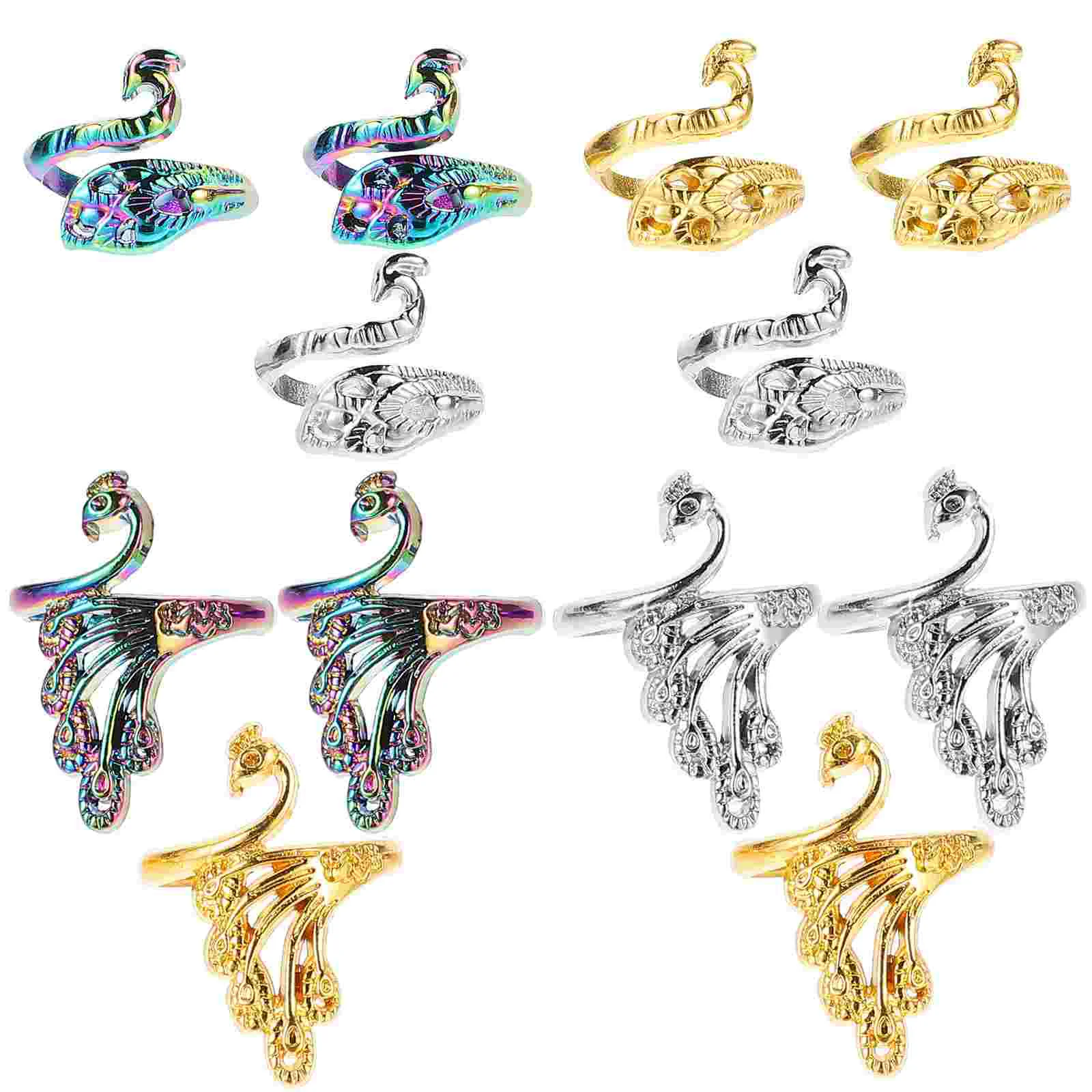 

12Pcs Craft Rings Crochet Ornament Crochet Ring Women Yarn Guided Rings Crochet Ring for Finger