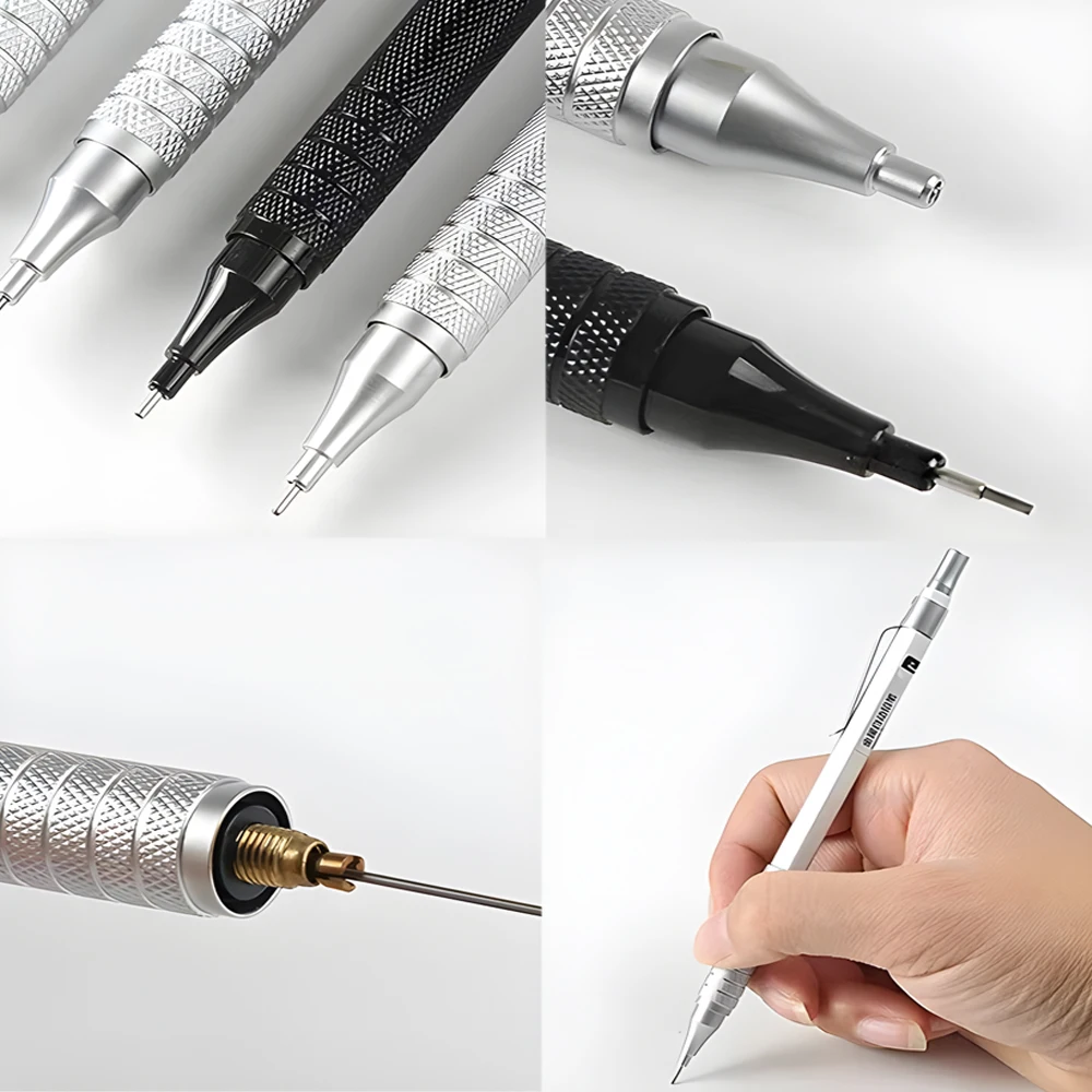 Japanese Mechanical Pencils 0.3 0.5 2mm Metal Automatic Pen Leads Drawing Sketch Office School Teacher Kids Girls Stationery 2B 3