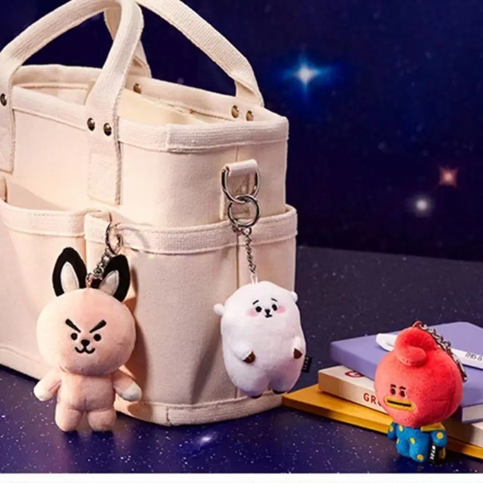 BT21 Cartoon Plush Toy Keychain - Kawaii Aries RJ Pendant Backpack Accessory, Anime Merchandise