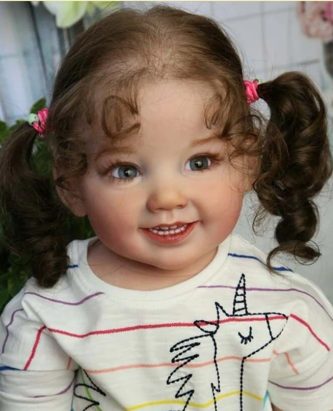 FBBD 28inch Reborn Doll Kit Cammi Baby Toddler Smile Face Doll Parts Soft Touch Fresh Color With Body