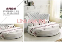 هيكل سرير ذكي كاماس غرفة نوم كرواكة ثنائية الشكل سرير مضاء سرير موبليس دي دورميتوريو ميسبيل مصباح ليد جلد طبيعي مستدير 6