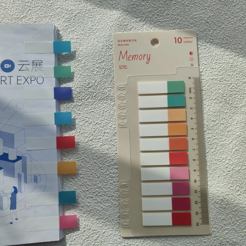 Morandi Color Index Memo Pad with Loose-Leaf Sticky Notes and Page Flags