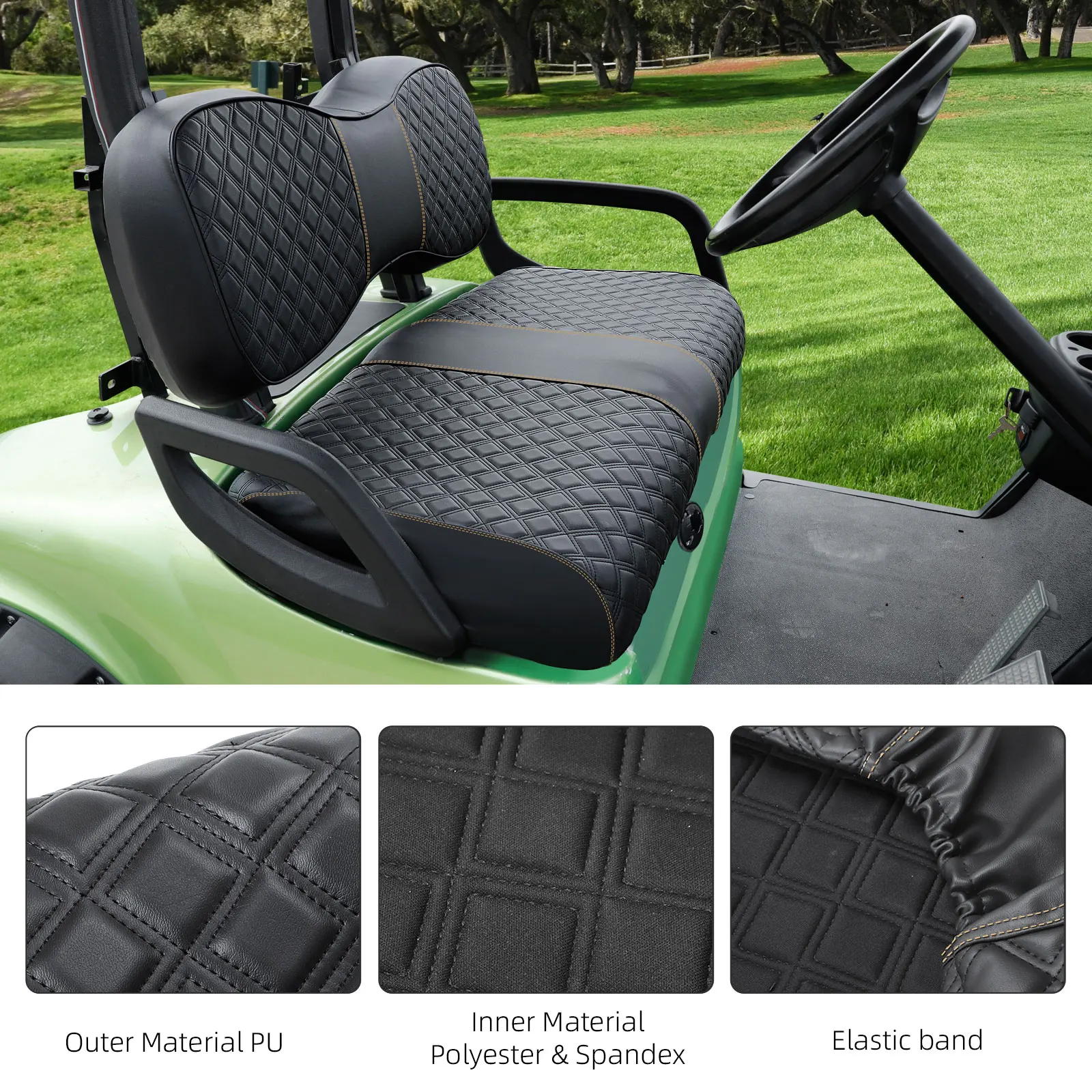 Roykaw Golf Cart Seat Covers Kit Compatible with Yamaha Drive