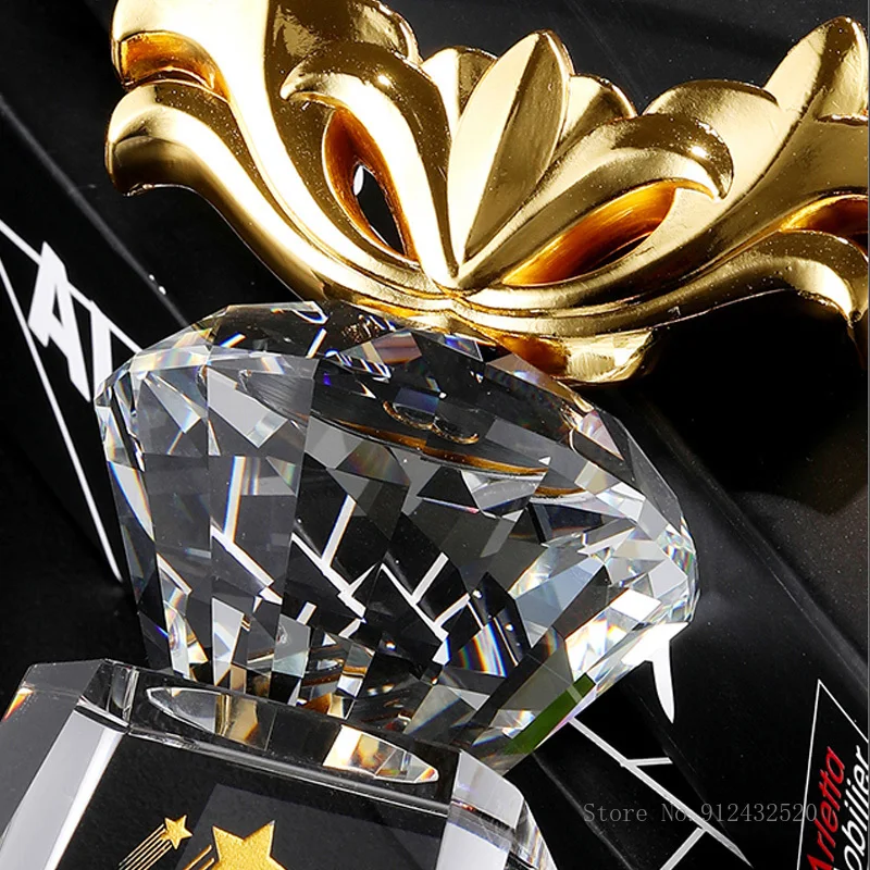 Bauhinia Blooming Crystal Trophy, Customized with Photos, Creative, Honr, annual Meeting, Award, Home Decoration