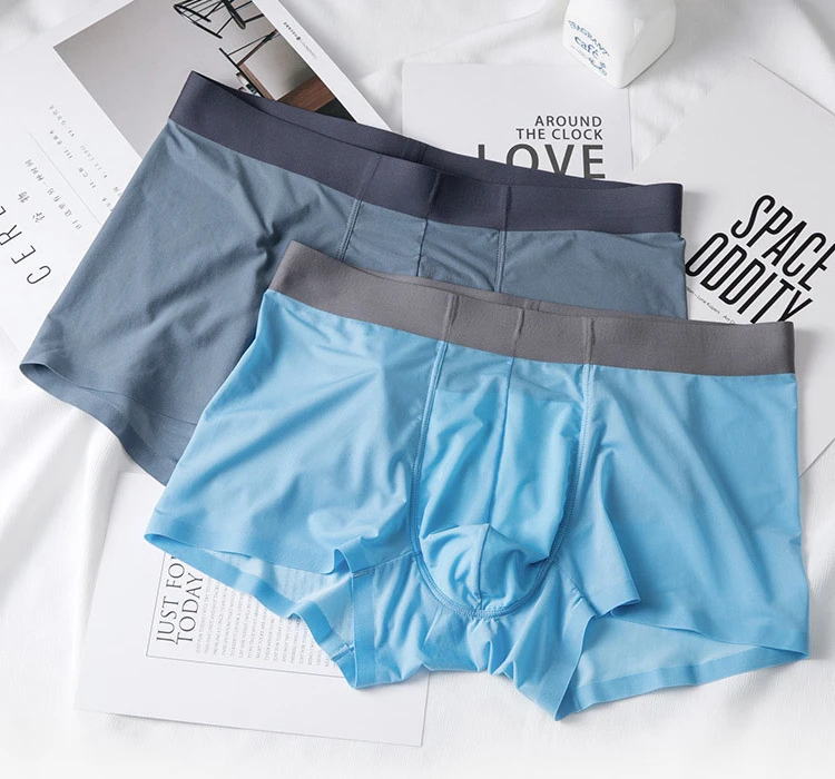 Sommer Herren Eisseide Unterwäsche 120S Nahtlose Mid-Taille Unterhose Boxershorts Höschen Antibakterielle atmungsaktive Boxershorts – Detail 12