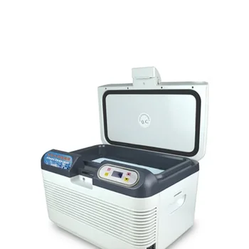 Mini frigorifero portatile elettrico da tavolo 12V / 220V, frigorifero per auto, 2 metodi di ricarica e cinghia portatile, frigorifero 1