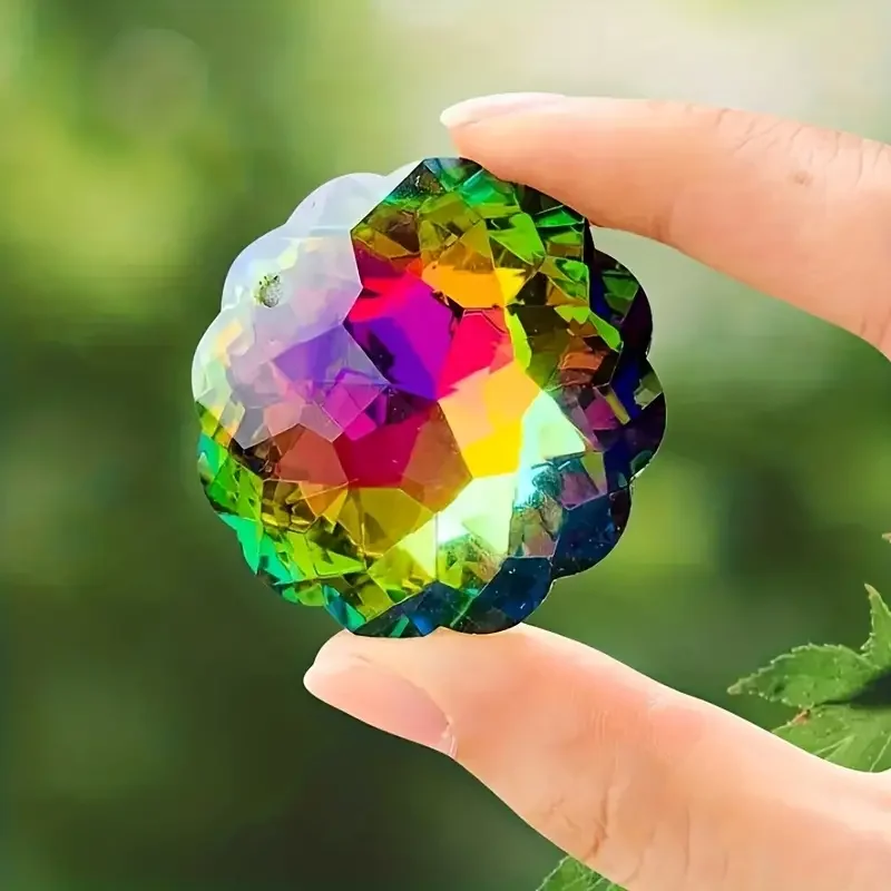 With Rope Colorful Crystal Glass Prism Ball Suncatcher Pendant Home Garden Craft Decoration Valentine's Day Mother's Gift 1 Pc