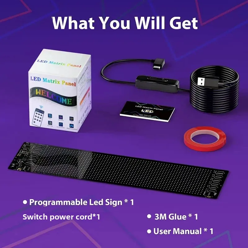 LED Matrix Pixel Panel USB 5V Bluetooth App Control DIY Display Animation Scrolling Pattern Graffiti Scrolling Text Animation