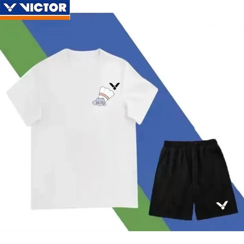 Victor Quick-drying Badminton Set Color Men's and Women's Same Sports Sportswear Cultural Shirt Leisure Training
