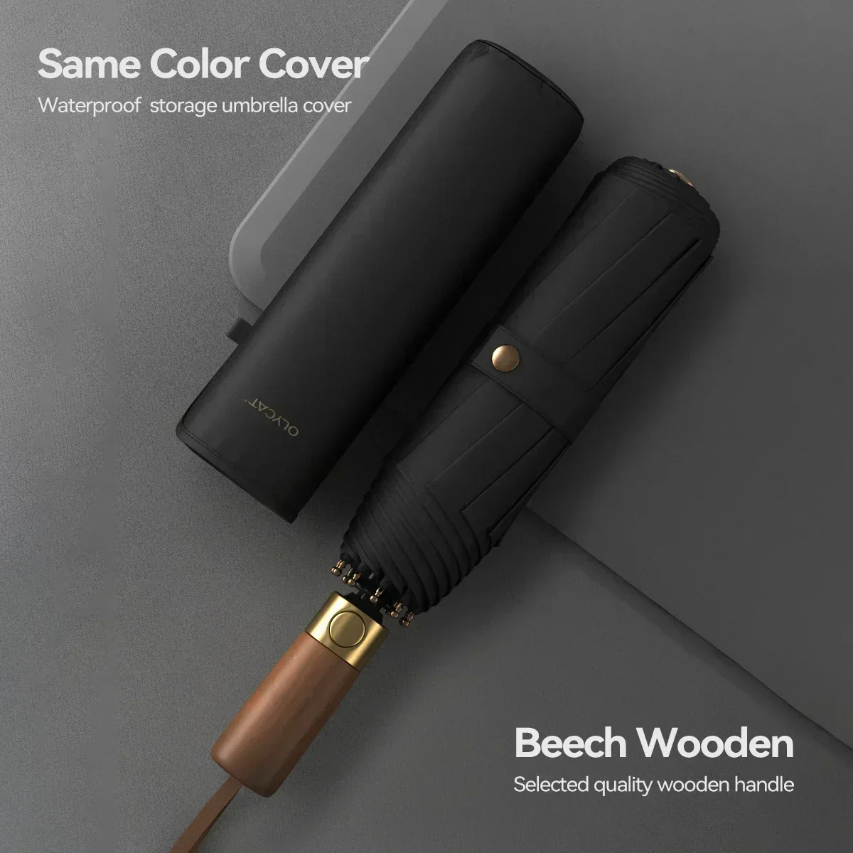 OLYCAT Umbrella Fully Automatic Folding wind resistant umbrella,automatic umbrella,folding umbrella,automatic sun umbrella for Rain Windproof Strong Big Golf 10 Ribs